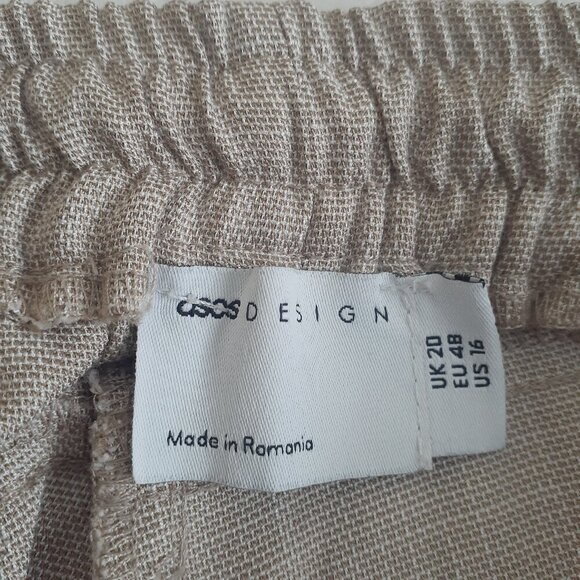 ASOS Women's Size 16 Brown Hourglass Textured Suit Jogger Lightweight Pants - Picture 5 of 12